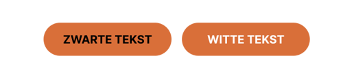 Een oranje knop met zwarte en witte tekst